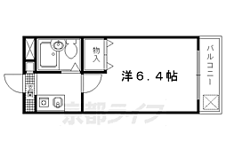 京福電気鉄道北野線 北野白梅町駅 徒歩20分の賃貸マンション 2階1Kの間取り
