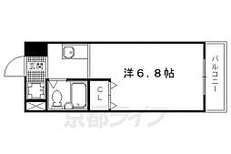京福電気鉄道北野線 北野白梅町駅 徒歩4分の賃貸マンション 2階1Kの間取り