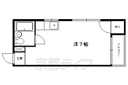 叡山電鉄叡山本線 一乗寺駅 徒歩5分の賃貸アパート 2階ワンルームの間取り