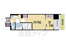 阪急京都本線 西院駅 徒歩3分の賃貸マンション 1階2Kの間取り