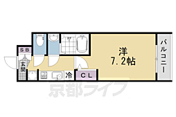 JR山陰本線 二条駅 徒歩15分の賃貸マンション 6階1Kの間取り