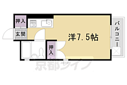 JR山陰本線 花園駅 徒歩5分の賃貸アパート 1階1Kの間取り