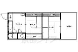 養稼公寓 1階2DKの間取り