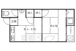 叡山電鉄叡山本線 茶山・京都芸術大学駅 徒歩1分の賃貸マンション 1階2Kの間取り