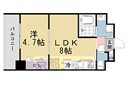 JR山陰本線 二条駅 徒歩4分の賃貸マンション 6階1LDKの間取り