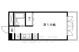 京都市営烏丸線 松ヶ崎駅 徒歩12分の賃貸マンション 4階1Kの間取り