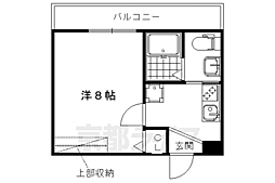 JR山陰本線 円町駅 徒歩5分の賃貸マンション 1階1Kの間取り