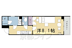 京都地下鉄東西線 京都市役所前駅 徒歩7分の賃貸マンション 5階1Kの間取り