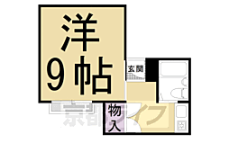 叡山電鉄叡山本線 修学院駅 徒歩10分の賃貸アパート 2階1Kの間取り