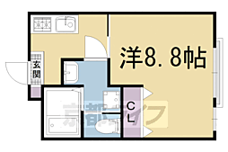 叡山電鉄叡山本線 宝ケ池駅 徒歩2分の賃貸アパート 2階1Kの間取り