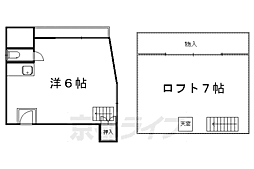 京阪本線 出町柳駅 徒歩5分の賃貸アパート 2階ワンルームの間取り