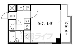 京阪本線 出町柳駅 徒歩3分の賃貸マンション 4階1Kの間取り