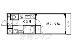 京阪本線 出町柳駅 徒歩22分の賃貸マンション 1階1Kの間取り