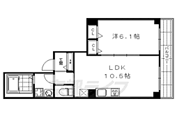京都市営烏丸線 烏丸御池駅 徒歩7分の賃貸マンション 5階1LDKの間取り
