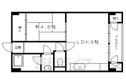 京阪本線 神宮丸太町駅 徒歩20分の賃貸マンション 3階1LDKの間取り