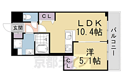 叡山電鉄叡山本線 修学院駅 徒歩6分の賃貸マンション 4階1LDKの間取り