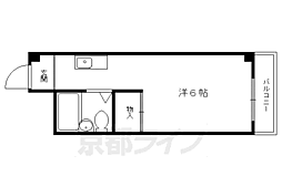 叡山電鉄叡山本線 宝ケ池駅 徒歩3分の賃貸マンション 4階1Kの間取り