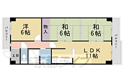 京阪本線 出町柳駅 徒歩7分の賃貸マンション 4階3LDKの間取り