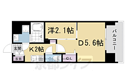 叡山電鉄叡山本線 茶山・京都芸術大学駅 徒歩3分の賃貸マンション 5階1DKの間取り