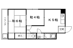 ハイツ池田 2DKの間取図画像