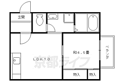 グリーンヴェール大徳寺 1LDKの間取図画像