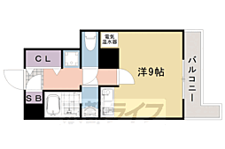 エリーフラッツ嵐山 1Kの間取図画像