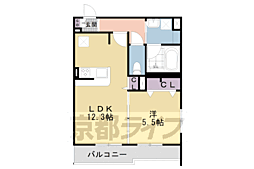 グランドール京都 1LDKの間取図画像