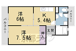 ハイツクローバー 1LDKの間取図画像
