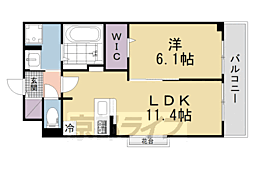 リオ 1LDKの間取図画像