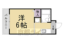カーサ栗栖 1Kの間取図画像