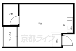 プチシャンブル紫野 1Kの間取図画像