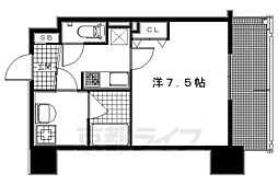 クリスタルグランツ京都御所西 1Kの間取図画像