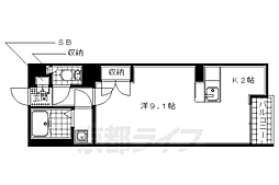 レオネクストヒルズ ワンルームの間取図画像