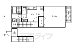 プランドール 1Kの間取図画像