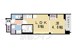 ベラジオ雅び東寺WEST 1LDKの間取図画像
