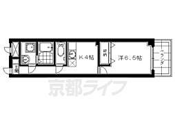 サンシャイン烏丸 1Kの間取図画像