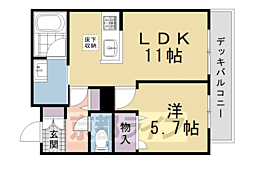 レラトア上賀茂 1LDKの間取図画像