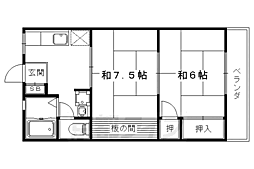 ペアシティ淀 2DKの間取図画像