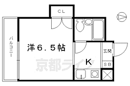 サピエンスコート烏丸七条 1Kの間取図画像