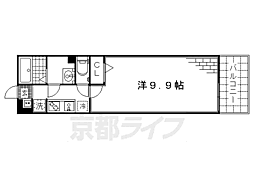 リブリKENLIFE 1Kの間取図画像