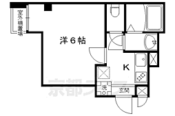 アクアフロント梅小路 1Kの間取図画像