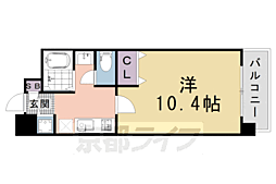 プロスペクト河原町五条 1Kの間取図画像