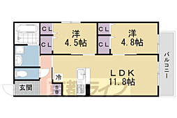 RESANA竹鼻 2LDKの間取図画像