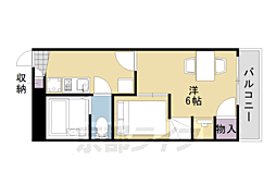 レオパレス西京 1Kの間取図画像