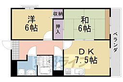 フォルセ桂 2DKの間取図画像