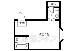メゾン西賀茂 1Kの間取図画像