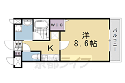 CREDOR龍谷大南 1Kの間取図画像