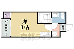 KYOTOHOUSE東寺 1Kの間取図画像