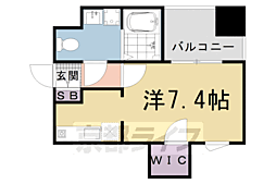 アクロス京都西大路 1Kの間取図画像