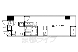 グランスイート鴨川 1Kの間取図画像